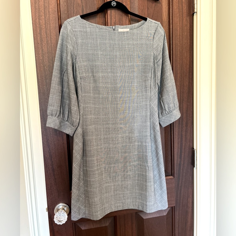 H&M Gray Plaid Shift Dress in Small